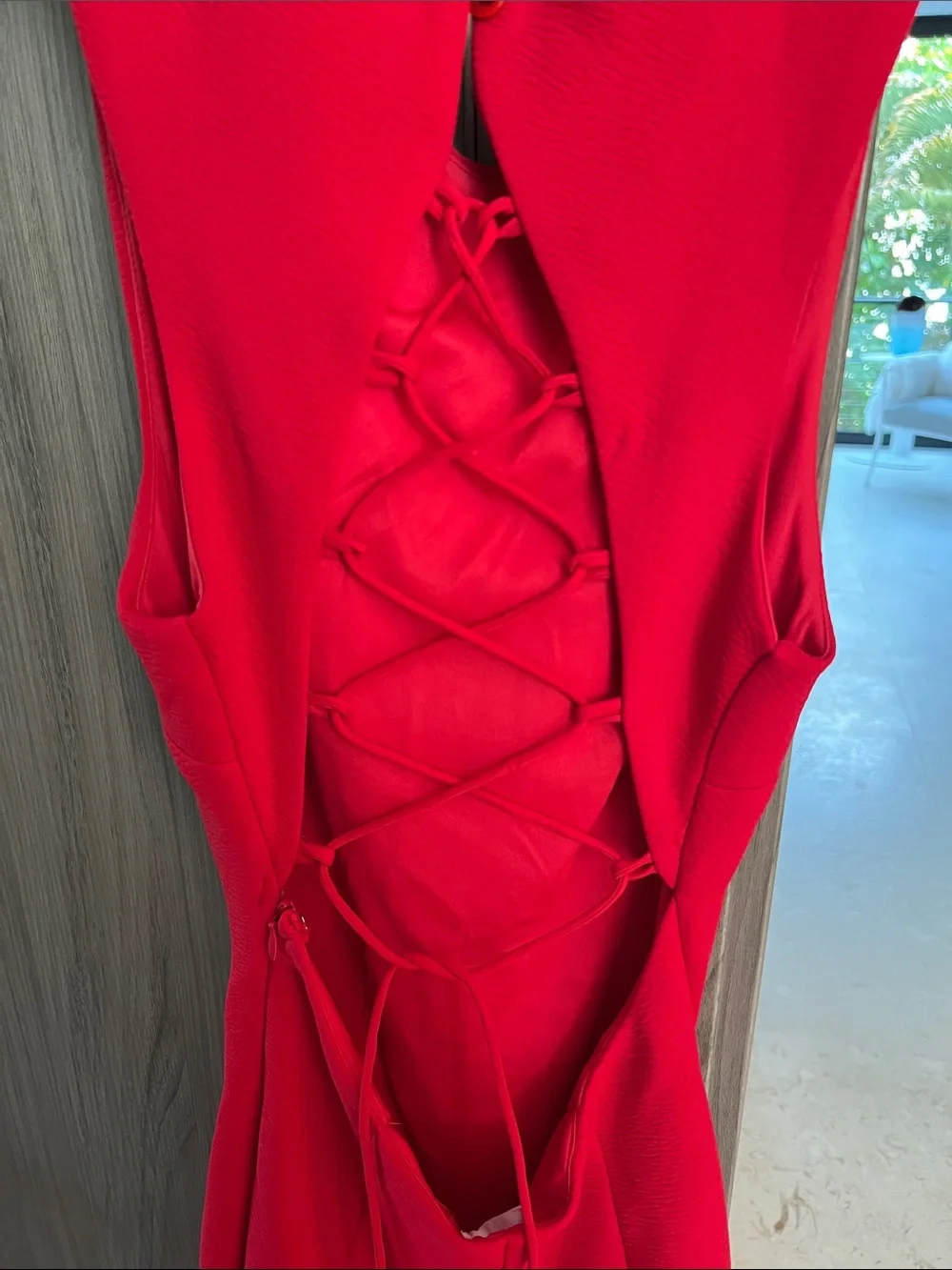 NWT REVOLVE SAINTS & SECRETS SHOWPO Luiza red ruffle corset back dress US /XS - Picture 7 of 13